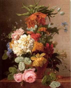 Floral, beautiful classical still life of flowers.088, unknow artist